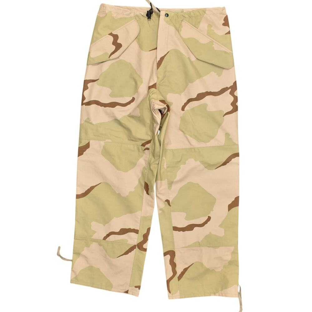 Military Beige Camouflage Nylon Windbreaker Pants Straight M Zip GORE SEAM